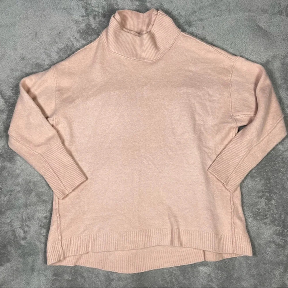 Free People Sweater Womens XS After Glow Wool Mock Neck Oversized Cozy Feminine - Picture 3 of 9